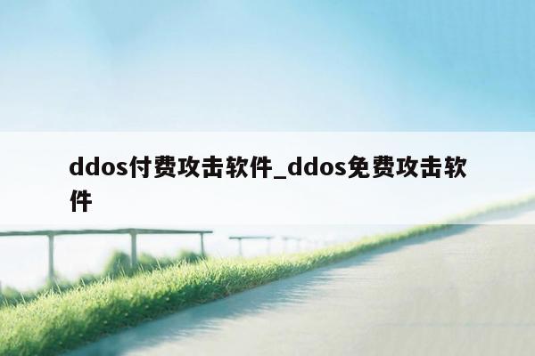 ddos付费攻击软件_ddos免费攻击软件