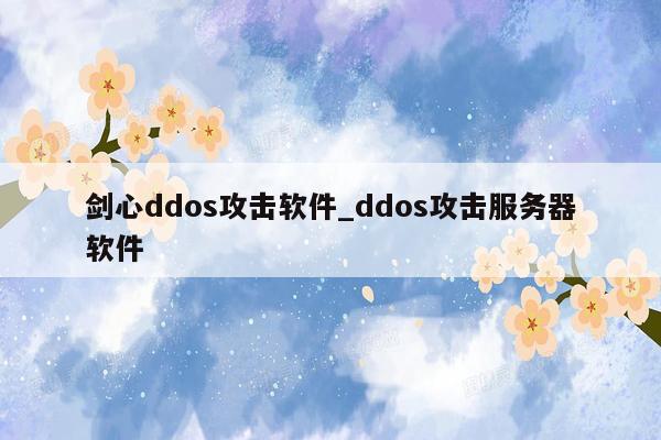 剑心ddos攻击软件_ddos攻击服务器软件