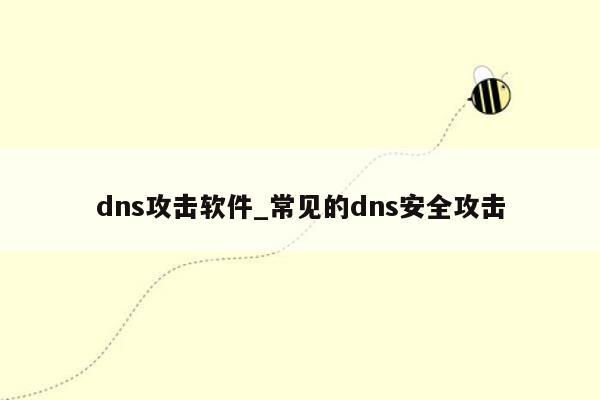 dns攻击软件_常见的dns安全攻击