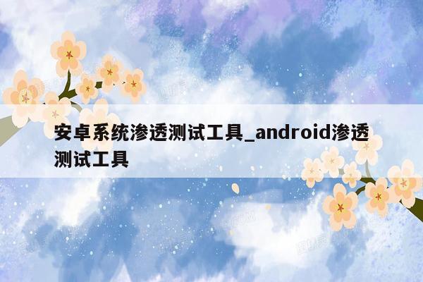 安卓系统渗透测试工具_android渗透测试工具