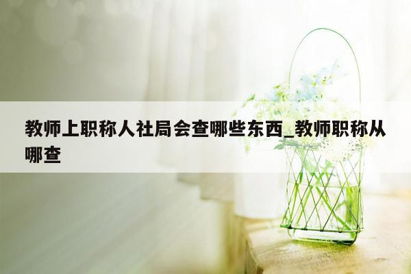 教师上职称人社局会查哪些东西_教师职称从哪查