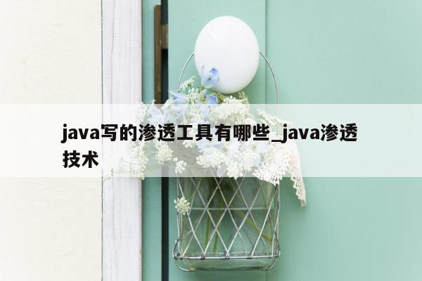 java写的渗透工具有哪些_java渗透技术