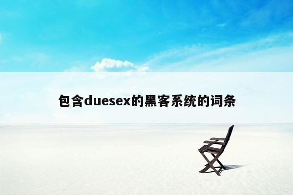 包含duesex的黑客系统的词条