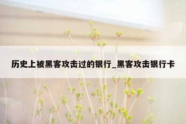 历史上被黑客攻击过的银行_黑客攻击银行卡