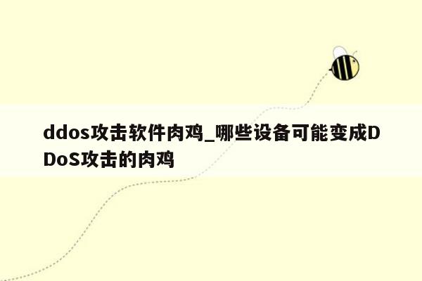 ddos攻击软件肉鸡_哪些设备可能变成DDoS攻击的肉鸡