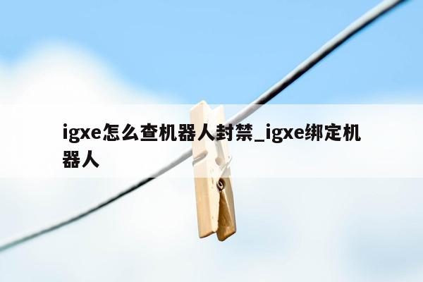 igxe怎么查机器人封禁_igxe绑定机器人