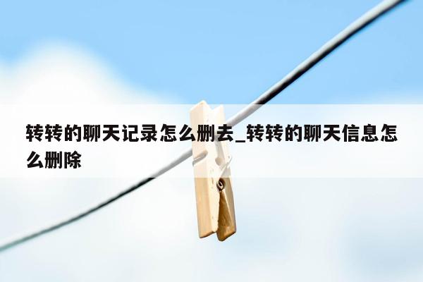 转转的聊天记录怎么删去_转转的聊天信息怎么删除