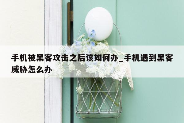 手机被黑客攻击之后该如何办_手机遇到黑客威胁怎么办