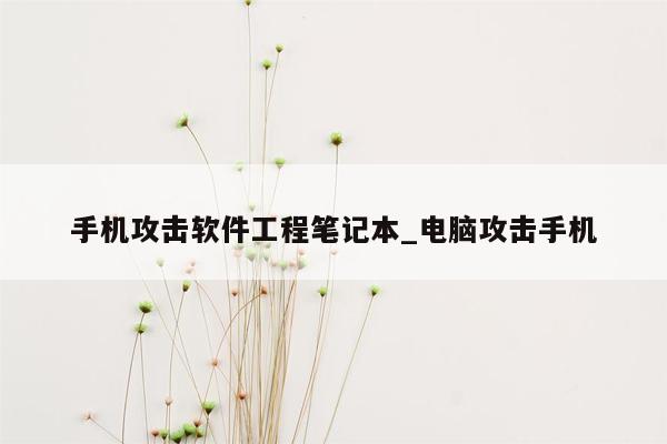 手机攻击软件工程笔记本_电脑攻击手机