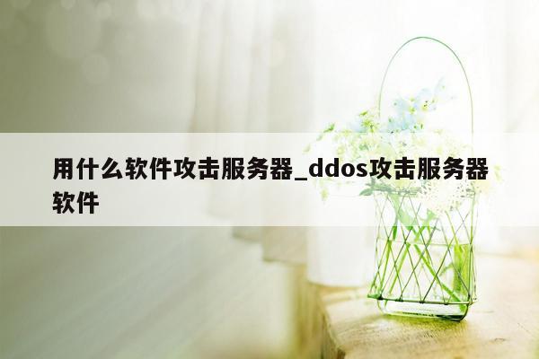 用什么软件攻击服务器_ddos攻击服务器软件