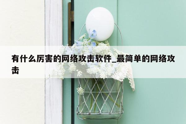 有什么厉害的网络攻击软件_最简单的网络攻击