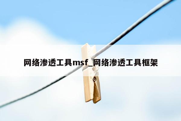 网络渗透工具msf_网络渗透工具框架