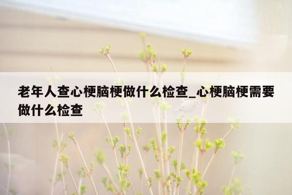 老年人查心梗脑梗做什么检查_心梗脑梗需要做什么检查