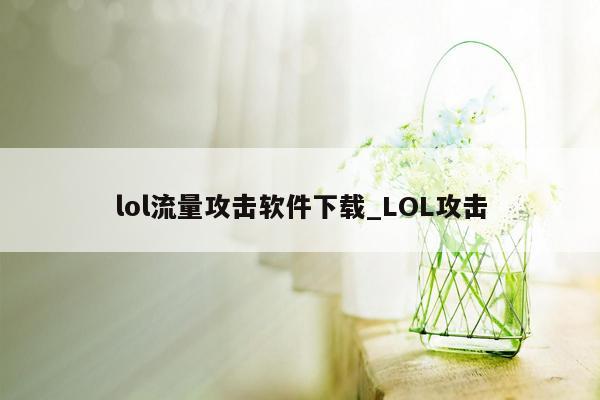 lol流量攻击软件下载_LOL攻击