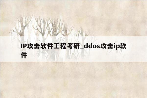 IP攻击软件工程考研_ddos攻击ip软件