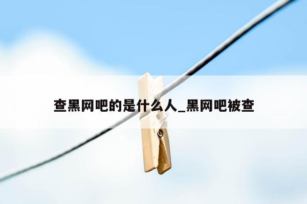 查黑网吧的是什么人_黑网吧被查