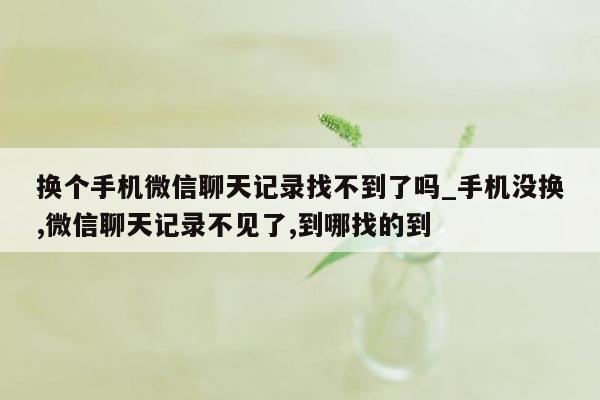 换个手机微信聊天记录找不到了吗_手机没换,微信聊天记录不见了,到哪找的到