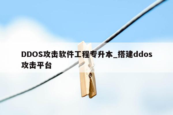 DDOS攻击软件工程专升本_搭建ddos攻击平台