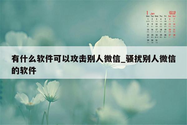 有什么软件可以攻击别人微信_骚扰别人微信的软件