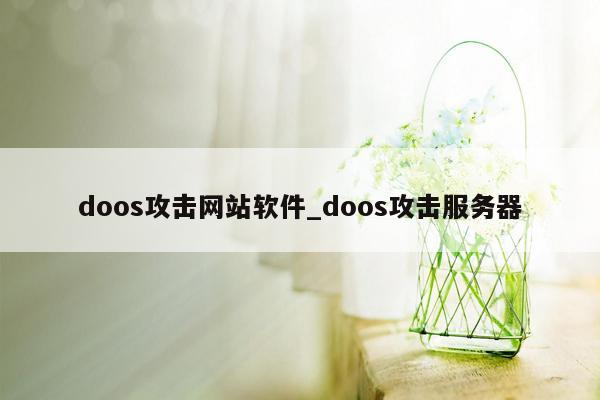 doos攻击网站软件_doos攻击服务器