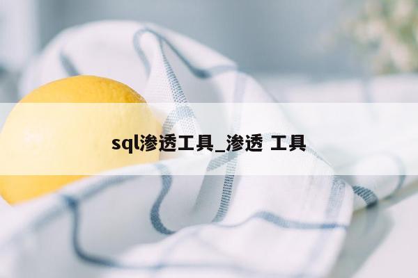 sql渗透工具_渗透 工具