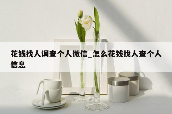 花钱找人调查个人微信_怎么花钱找人查个人信息