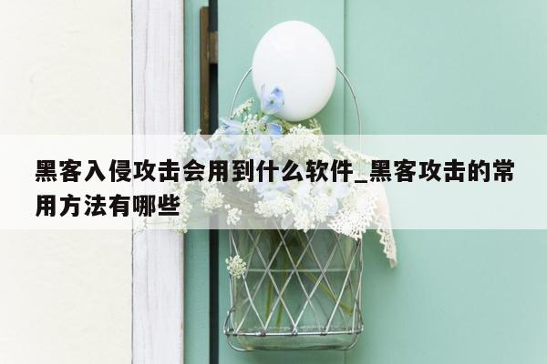 黑客入侵攻击会用到什么软件_黑客攻击的常用方法有哪些