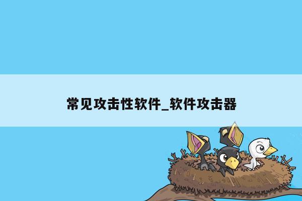 常见攻击性软件_软件攻击器