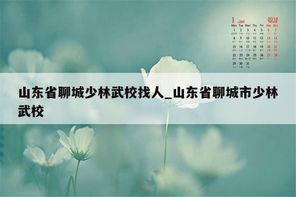 山东省聊城少林武校找人_山东省聊城市少林武校