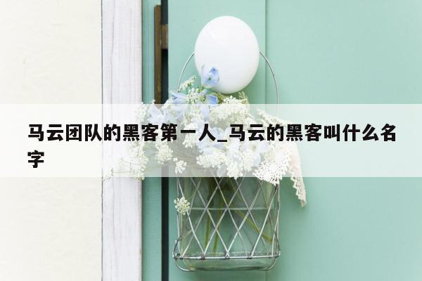 马云团队的黑客第一人_马云的黑客叫什么名字