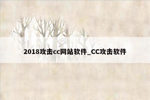 2018攻击cc网站软件_CC攻击软件