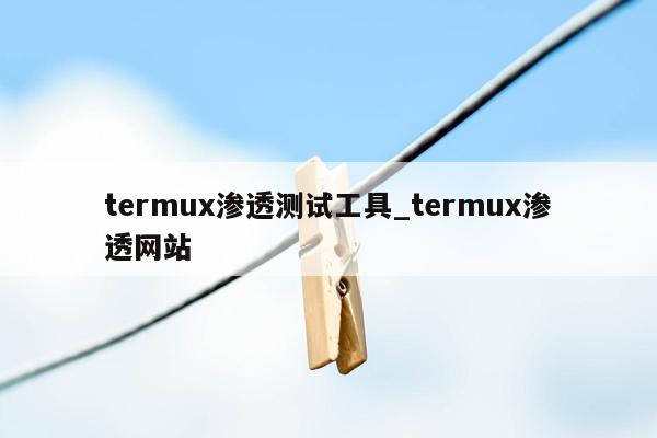 termux渗透测试工具_termux渗透网站