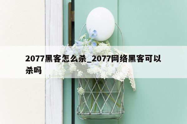 2077黑客怎么杀_2077网络黑客可以杀吗