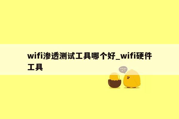 wifi渗透测试工具哪个好_wifi硬件工具