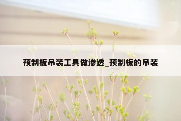 预制板吊装工具做渗透_预制板的吊装