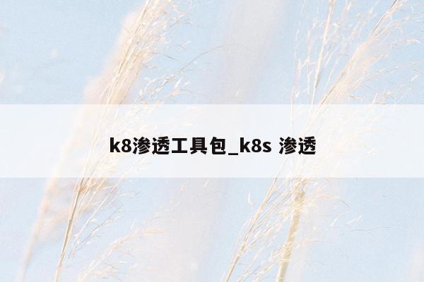 k8渗透工具包_k8s 渗透