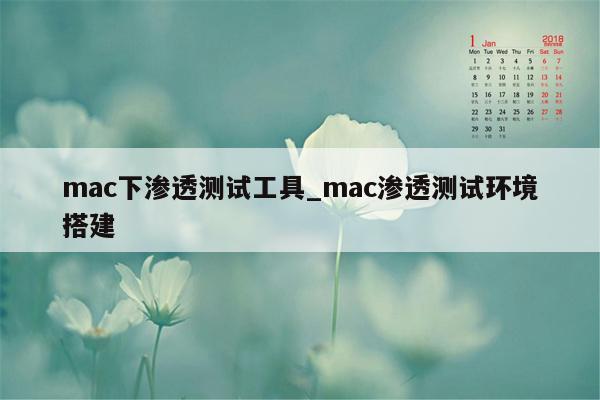 mac下渗透测试工具_mac渗透测试环境搭建