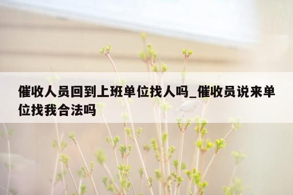 催收人员回到上班单位找人吗_催收员说来单位找我合法吗