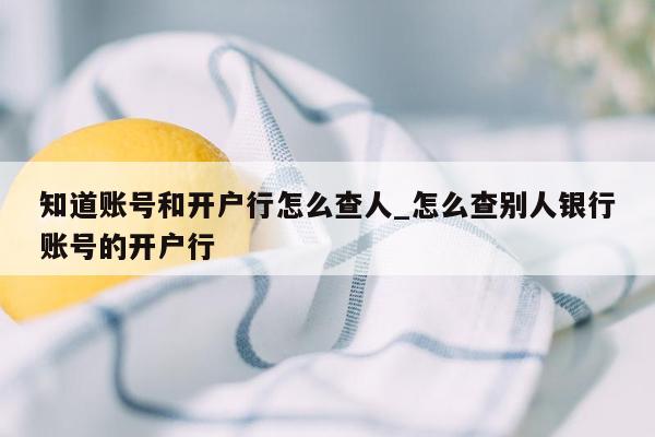 知道账号和开户行怎么查人_怎么查别人银行账号的开户行