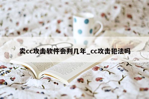 卖cc攻击软件会判几年_cc攻击犯法吗