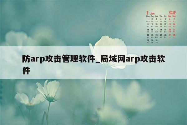 防arp攻击管理软件_局域网arp攻击软件