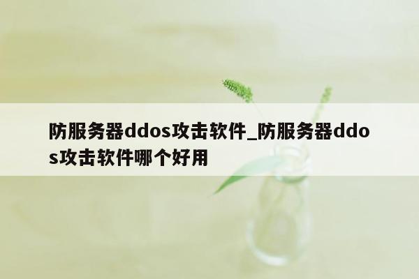 防服务器ddos攻击软件_防服务器ddos攻击软件哪个好用