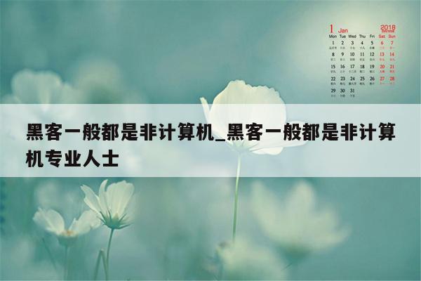 黑客一般都是非计算机_黑客一般都是非计算机专业人士