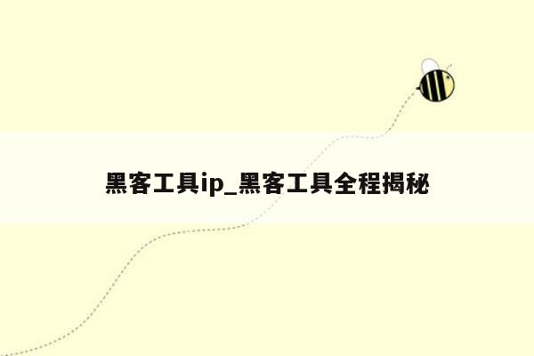 黑客工具ip_黑客工具全程揭秘