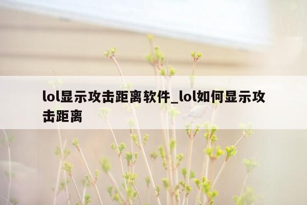 lol显示攻击距离软件_lol如何显示攻击距离