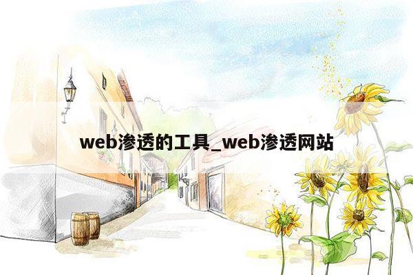 web渗透的工具_web渗透网站