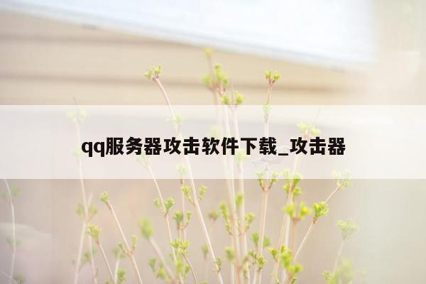 qq服务器攻击软件下载_攻击器