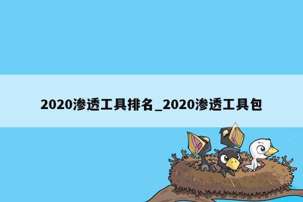 2020渗透工具排名_2020渗透工具包