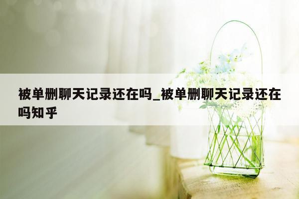 被单删聊天记录还在吗_被单删聊天记录还在吗知乎