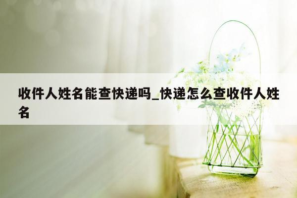 收件人姓名能查快递吗_快递怎么查收件人姓名